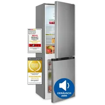 Exquisit KGC5231-60-E-050C Kühl-Gefrierkombination (157 l, 1440 mm hoch, Inoxlook)