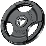 PhysKcal Olympionische Hantelscheiben - Set, Ø50 mm Bohrung | 1,25-20 kg, Schwarz - Gewichtsscheiben, Hantelgewichte, Fitness Scheiben | Gummi Gewichte für Langhantel und Hantel