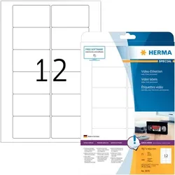 HERMA Video-Etiketten SPECIAL, 78,7 x 46,6 mm, weiß
