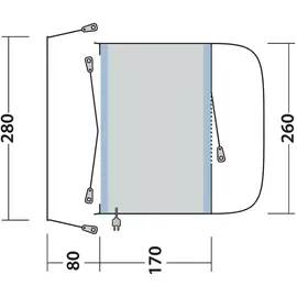 Outwell Santa Monica Air Vorzelt 260 x 250 cm Grau