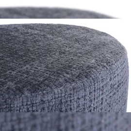 Mendler Hocker HWC-C22, Sitzhocker Schminkhocker, höhenverstellbar drehbar Ø 37cm Stoff Chenille (465g/m2) FSC® ~ dunkelgrau