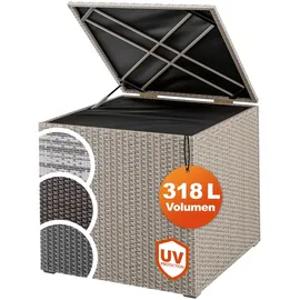 CASARIA Casaria® Auflagenbox Kissenbox Gartentruhe 318 L Beige-Grau