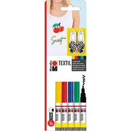 Marabu Textil Painter, Stoffmalstifte dünn, 5 Stück