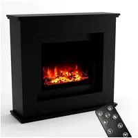 GLOW FIRE Elektrokamin EUROPA LED Kamin mit Heizung, Standkamin, Elektrischer Kamin mit 3-fach Farbwechsler und Knisterfunktion schwarz
