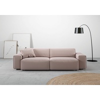 andas Big-Sofa »Glimminge auch in Breitcord, Feincord + Easy care-Bezug,«, besondere Kedernähte Zierkissen rosa