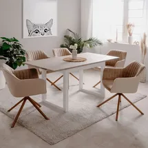 Homestyle4u Esstisch 120x80 in Weiß ausziehbar | Gr.: onesize