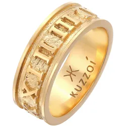 KUZZOI Herren Bandring Römische Zahlen 925 Silber Herrenschmuck   8 mm
