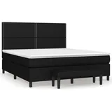 vidaXL Boxspringbett mit Matratze Schwarz 180x200 cm Stoff