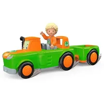 Sieper GmbH SIKU 0147 - Toddys Frank Farmy, Traktor, Spielzeugauto mit Rückziehmotor und Spielfigur, grün/orange