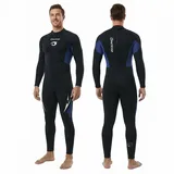 Owntop 5mm Neoprenanzüge für Männer Frauen - Rückenreißverschluss Neopren Tauchanzug, Ganzkörper Nassanzüge, Thermischer Flexibler Tauchhaut Kaltwasser Tauchen Surfen, Herren Blau M