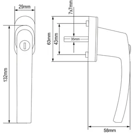 monzana MONZANA® Fenstergriffe Abschließbar mit Schloss Kindersicherung Silber 35mm Stiftlänge 2 Schlüssel Fensterbeschlag Balkon Türgriff Einbruch...