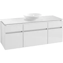 Villeroy & Boch Legato Waschtischunterschrank B586L0DH 140x55x50cm, mit Beleuchtung, Glossy White