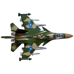 Toi-Toys Spielzeug-Flugzeug KAMPFFLUGZEUG mit Licht Sound Rückzugmotor 19cm Modell 27 (Grün), Kampfjet Flugzeug Spielzeug grün