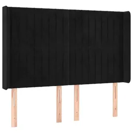 vidaXL Boxspringbett mit Matratze & LED Schwarz 140x200 cm Samt