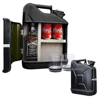 MikaMax 10L Kanister Bar, Männer, Abschließbare Minibar, Weinlagerung mit Flaschenhalter, Enthält 2 Gläser, Schwarz