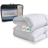 SPESSARTTRAUM Daunenbettdecke Winter Außensteg Bettdecke Daunendecke 1100g premium Daunen 135x200, Füllung: 90% neue weiße Daunen, 10% neue weiße Kleinstfederchen, Bezug: 100% Baumwolle, Allergikergeeignet weiß