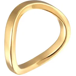 Elli Ring Bandring Stapelring Welle Farbe Gold für Damen 56 