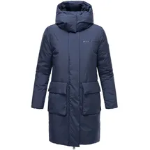 Marikoo Winterjacke "Nanami", Damen, Gr. L, blau (bright navy), Obermaterial: 100% Polyester. Innenseite: 100% Polyester. Futter: 100% Polyester. Wattierung: 100% Polyester, Jacken Winterjacke, mit großer Kapuze