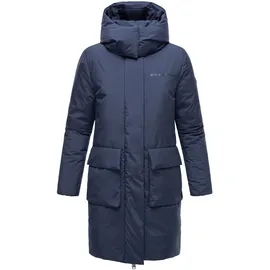 Marikoo Winterjacke "Nanami", Damen, Gr. L, blau (bright navy), Obermaterial: 100% Polyester. Innenseite: 100% Polyester. Futter: 100% Polyester. Wattierung: 100% Polyester, Jacken Winterjacke, mit großer Kapuze