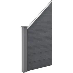 Gartenzaun Segovia WPC 180x96 cm Schrägelement Grau