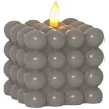 MARELIDA LED Kerze Bubble 9,5 cm grau