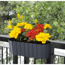 Spetebo Balkon Blumenkasten 39 x 13 x 13 cm Schwarz