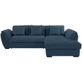 Roller Ecksofa - blau-türkis - Liegefunktion - Recamiere rechts