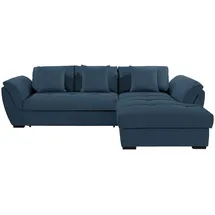 Roller Ecksofa - blau-türkis - Liegefunktion - Recamiere rechts