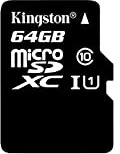 Kingston SDC10G2/64GB microSD Klasse 10 bis zu 45MB/s Speicherkarte (mit SD-Adapter)
