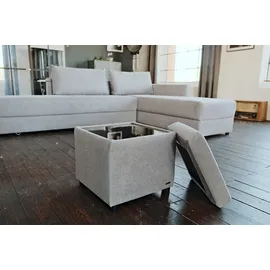 KAWOLA Hocker mit Stauraum IDA Stoff grau