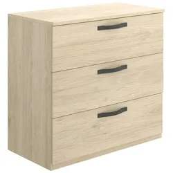 Dmora Kommode Peres, Kommode für Schlafzimmer, Kommode mit 3 Schubladen, 70x45h72 cm, Eiche
