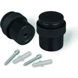 Bodentürstopper, Mattschwarzer Metall-türstopper Zum Einschrauben – 2er-set, Inklusive Schrauben – Türstopper Für Schwere Türen – Fensterstopper Für Den Außenbereich