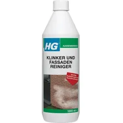 HG® Klinker und Fassadenreiniger, schnelle und gründliche Wirkung, Effektiv gegen Ausblühungen, Mauerschwamm und weiteren Witterungsverschmutzungen, 1 Liter - Flasche