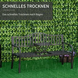 Outsunny Gartenbank 150 x 59 x 90 cm Schwarz