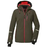 KILLTEC Damen Skijacke/Funktionsjacke mit abzippbarer Kapuze und Schneefang KSW 81 WMN SKI JCKT, oliv, 44,