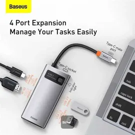Baseus Metal Gleam 4in1 Hub, USB-C zu USB USB 2.0 + HDMI + USB-C PD