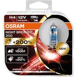 Osram Night Breaker 200 H4 60/55W, 2er-Pack Box (64193NB200-HCB)