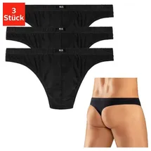 H.I.S. H.I.S String Packung, 3 Stk. aus weichem Baumwoll-Stretch, Gr. S - 3 Stk., schwarz, , 754999-S 3 Stk.