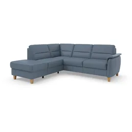 Home Affaire Ecksofa »Palmera L-Form«, Federkern, wahlweise mit Bettfunktion und mit/ohne Stauraum blau
