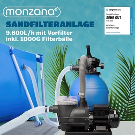 monzana Sandfilteranlage 9.600L/h mit Vorfilter inkl. Filterbällen