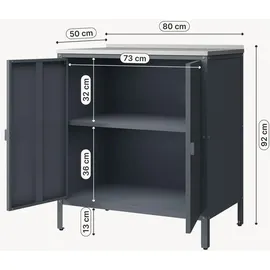 casa.pro Bolognano Schrank 92 x 80 x 50 cm Dunkelgrau