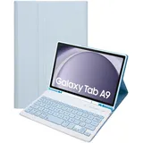 HLTOOP Tastatur Hülle für Samsung Galaxy Tab A9 8,7 Zoll 2023, Abnehmbare Tastatur Mit Stifthalter, Schutzhülle Für Tab A9 8,7 Zoll Tablet SM-X110/X115/X117,Blau