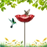 Vogeltränke Blume – Handgefertigter Metall-Gartenstecker mit Vogelbad – Wassertränke für Vögel & Bienen – Dekorative Blütenform für Garten, Beet & Balkon (1pcs)