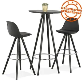 KADIMA DESIGN Runder Stehtisch, Holz Ø 60 cm, Höhe 110 сm in Schwarz | Gr.: onesize