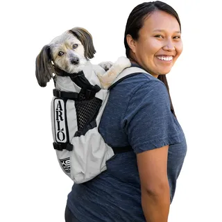 K9 Sport Sack | Hunde Tragerucksack für kleine und mittelgroße Tiere | Vorwärts gerichteter Verstellbarer Hunderucksack | Vollständig belüftet | Tierärztlich zugelassen (Large, Air - Charcoal Grey)