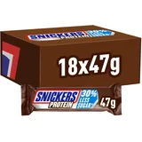 Snickers Protein Riegel, Schokoriegel Protein, Großpackung, 18 x 47g