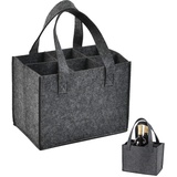 Flaschenträger 6 Flaschen - Wiederverwendbare Flaschentasche, Flaschentasche Filz, Flaschenkorb, Männerhandtasche, Bierträger, Getränketräger für Party Reise Picknick - Einheitsgröße