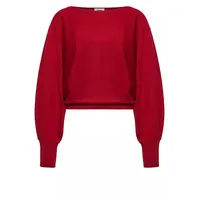 Drykorn Strickpullover mit U-Boot-Ausschnitt Rostrot L