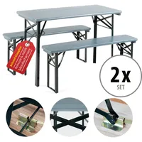 Stagecaptain Hirschgarten Bierzeltgarnitur für Balkon 117 cm Grau