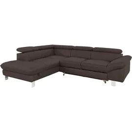 Cotta Ecksofa »Driver L-Form«, mit Kopfteilverstellung, wahlweise mit Bettfunktion & Bettkasten braun